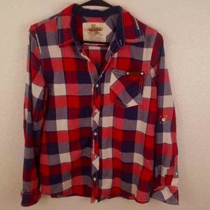 Collar chekered shirt